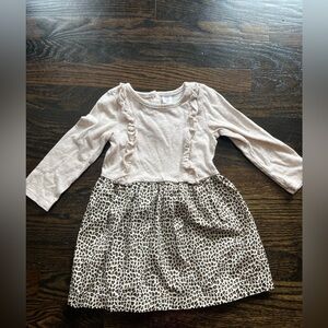 Tan and Leopard Print Dress